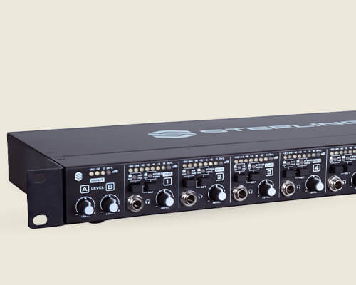 Sterling SHA8 8-channel rackmount headphone amplifier right.